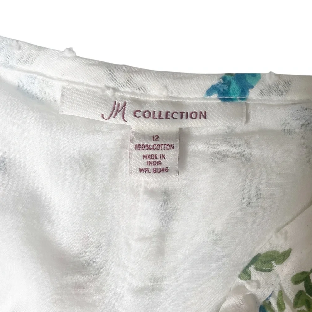 JM Collection 100% Cotton Floral Skirt Size 12 Flowers Girly Feminine Classic